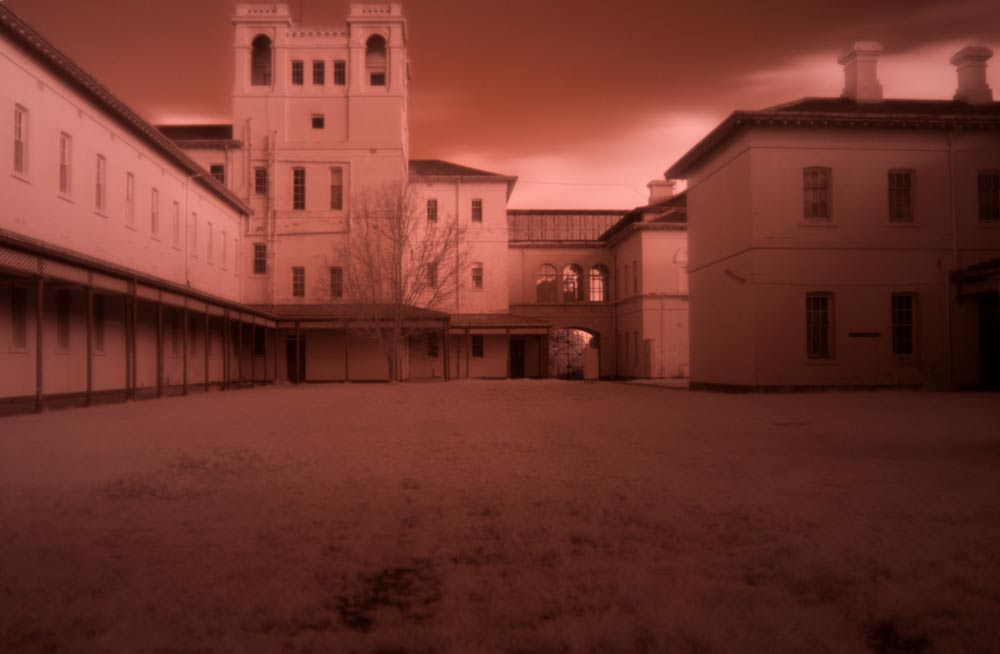 ga_Aradale_2K0C7490.jpg - Digital infrared with WB tint, no PS. The haunted, spooky Aradale mental asylum which has been closed for 20 years.