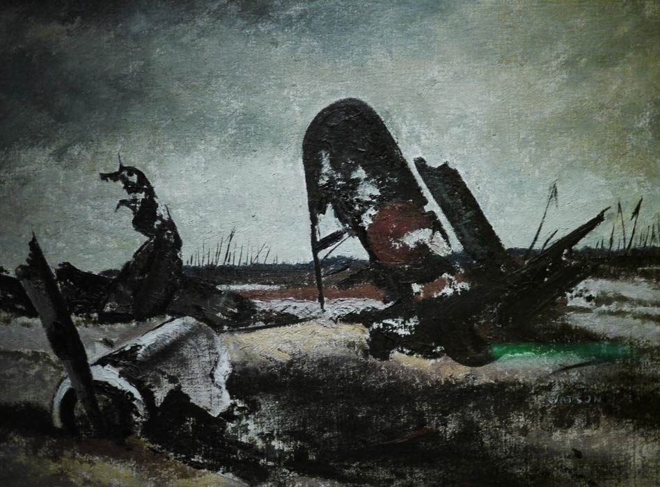 P1050903.jpg - Burnt out Japanese airplane on Kamiri Airstrip, Noemfoor Island. Painted by Douglas Watson in 1944