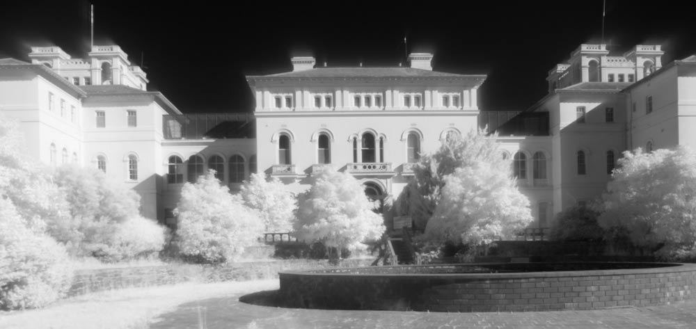 ga_Aradale_2K0C9336.jpg - digital infrared. asylum in summer. front entrance.
