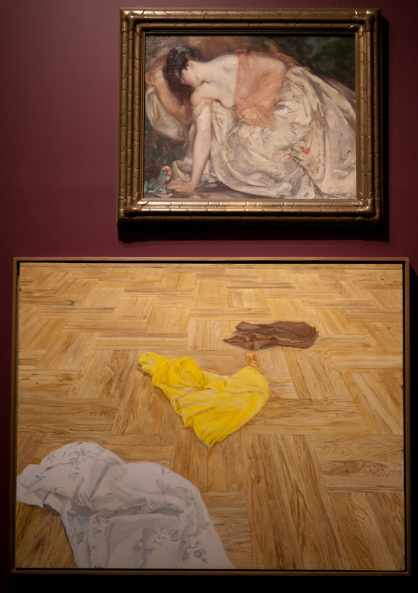 P1150374-1.JPG - The Princess and the frog. Mary Blumenschein. 1909. and Floor with laundry. Sylvia Mangold. 1971